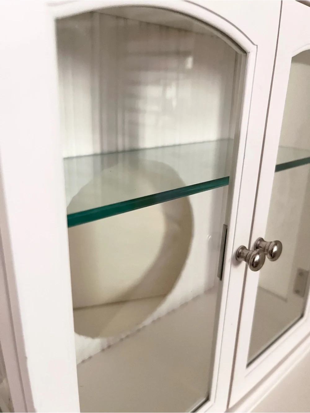 Glass wood cabinet